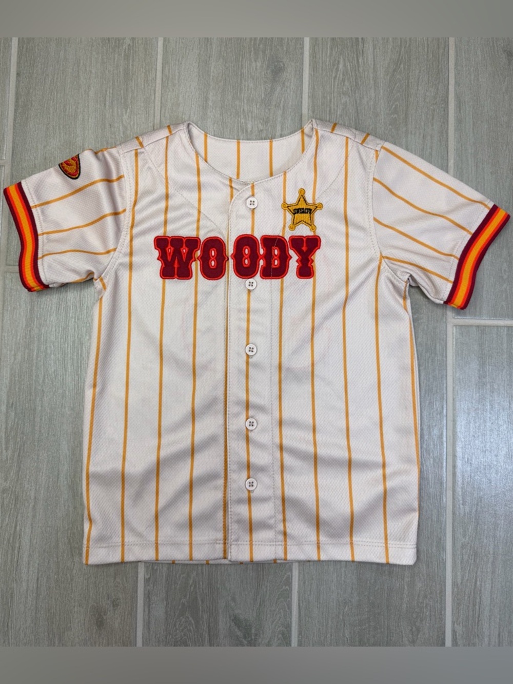 Pixar Toy Story Woody Baseball Jersey Toddler  3T Yellow White Red